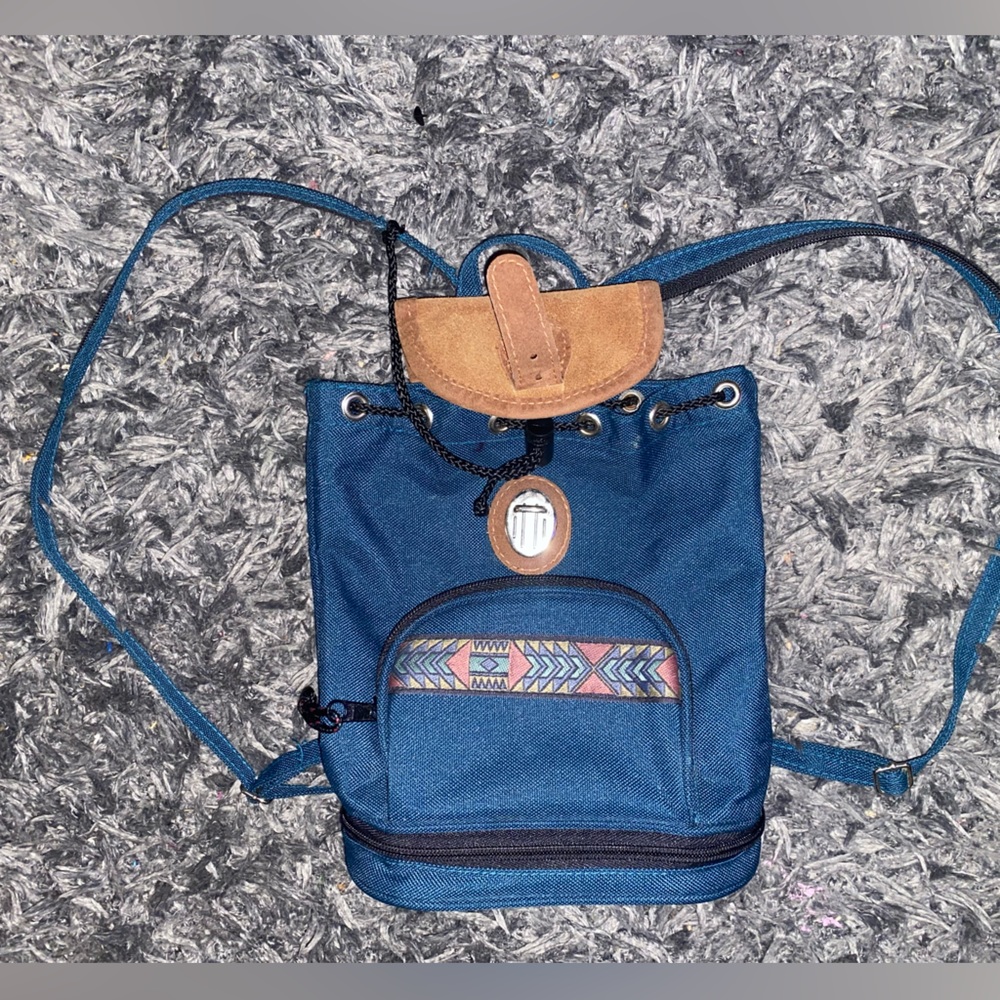 teal / blue mini backpack boho